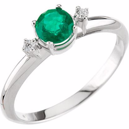 67678:101:P Genuine Emerald & Diamond Ring