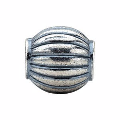 24812:101:P Sterling Silver 11.75x11.25mm Round Fluted Bead