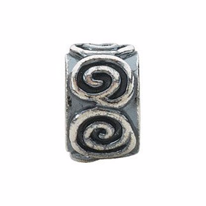 24816:101:P Sterling Silver 8.5x5mm Swirl Bead
