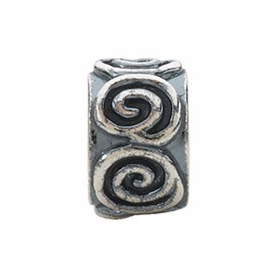 24816:101:P Sterling Silver 8.5x5mm Swirl Bead