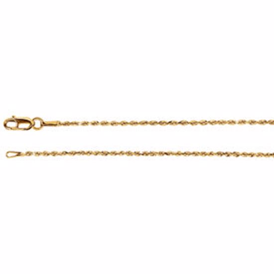 CH947:101:P 14kt Yellow 1.3mm Diamond-Cut Rope 7" Chain
