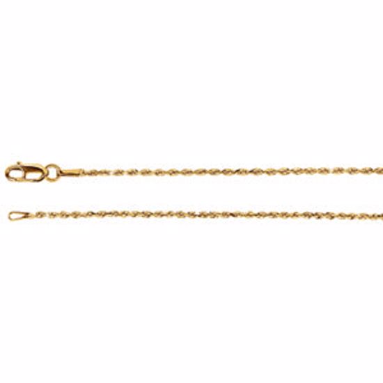 CH947:101:P 14kt Yellow 1.3mm Diamond-Cut Rope 7" Chain
