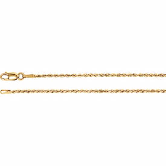 CH948:101:P 14kt Yellow 1.6mm Diamond Cut Rope 7" Chain
