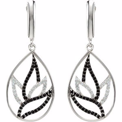 67704:101:P Black Spinel & Diamond Earrings