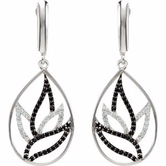 67704:101:P Black Spinel & Diamond Earrings