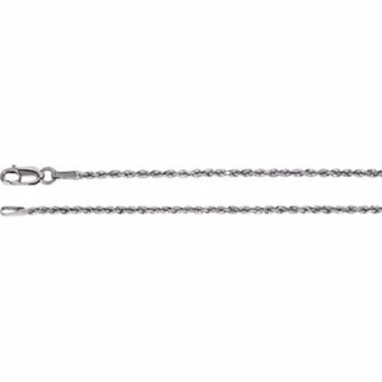 CH948:108:P 14kt White 1.6mm Diamond Cut Rope 7" Chain
