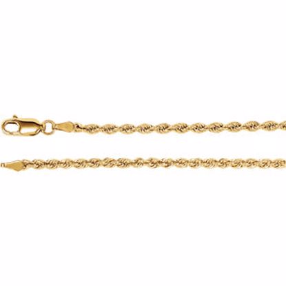 CH955:101:P 14kt Yellow 2.5mm Rope 7" Chain