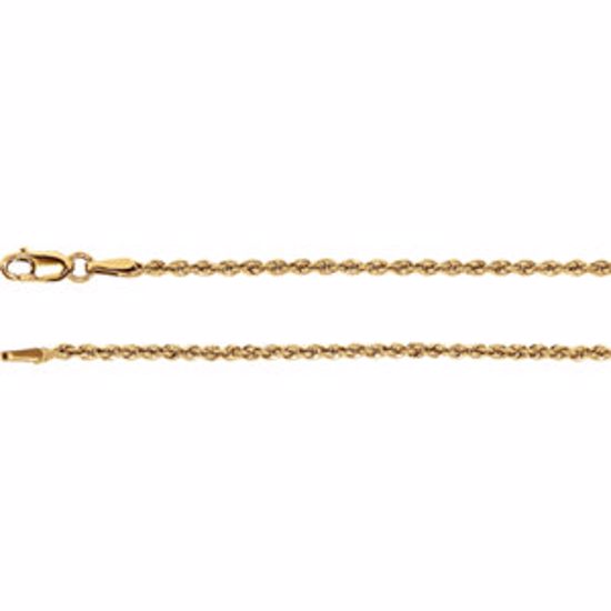 CH956:101:P 14kt Yellow 1.85mm Rope Chain 7" Chain
