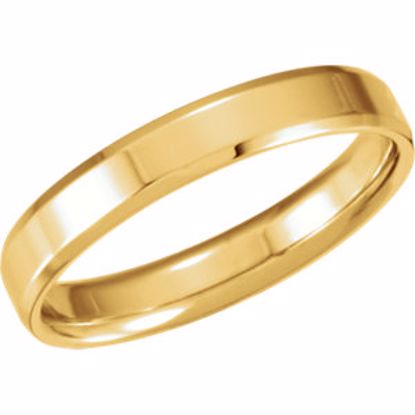 50672:60016:P 14kt Yellow 4mm Beveled Edge Comfort-Fit Band Size 10