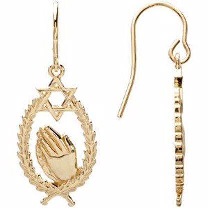 R16591:1010:P Wings of Remembrance&trade; Star of David Earrings