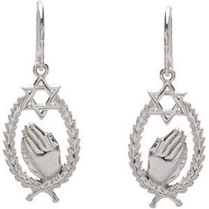 R16591:1020:P Wings of Remembrance&trade; Star of David Earrings
