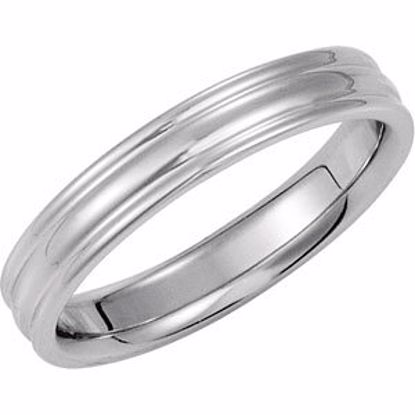 5724:129146:P 14kt White 4mm Fluted Band Size 10
