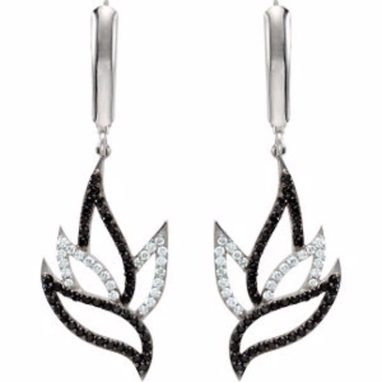 69271:3782:P Black Spinel & Diamond Earrings