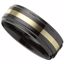 CR010:008:P 8.0mm Ceramic Couture® Ridged Band with 14KT Yellow Inlay