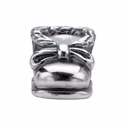 24899:101:P Sterling Silver 8.2x7.9mm Baby Shoe Bead 