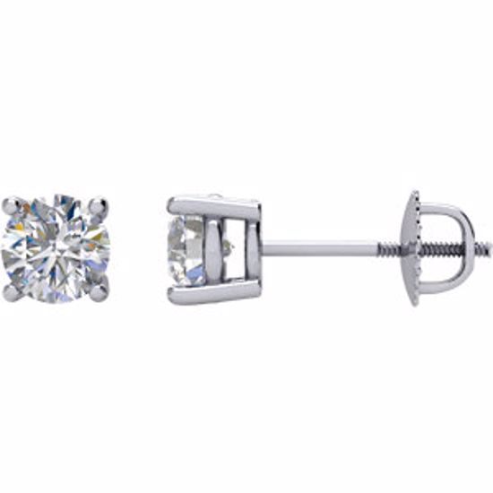 67542:100:P 1/2 CTW Diamond Threaded Post Stud Earrings