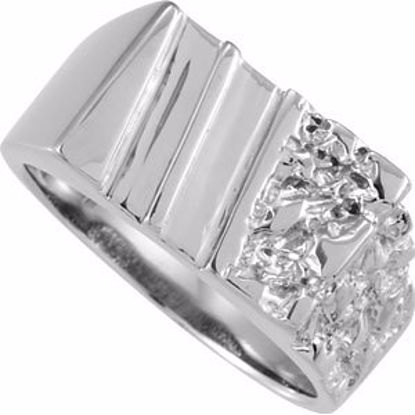 9362:325809:P Sterling Silver Nugget Ring Mounting for Onyx Stones