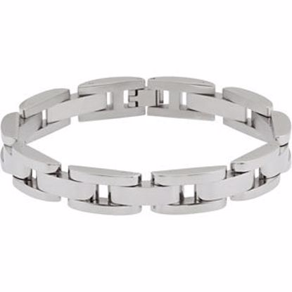 B407:101:P 11.0mm Link Style Stainless Steel 8.5" Bracelet