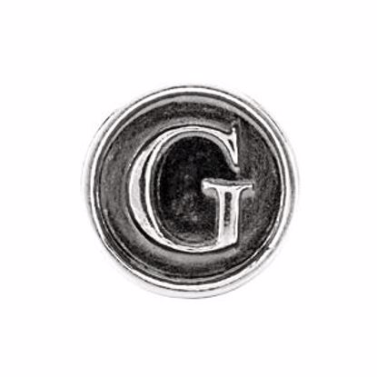 24973:103:P Sterling Silver 10.6mm Letter 
"G" Alpha Cylinder Bead