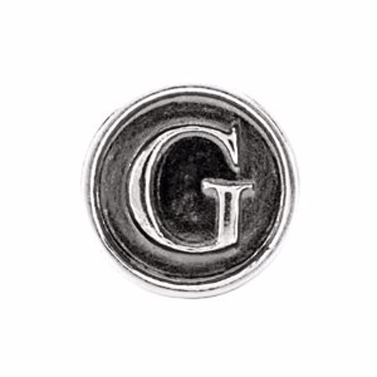 24973:103:P Sterling Silver 10.6mm Letter 
"G" Alpha Cylinder Bead