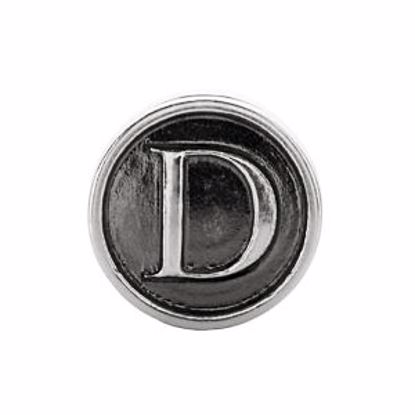 24973:123:P Sterling Silver 10.6mm Letter 
"D" Alpha Cylinder Bead