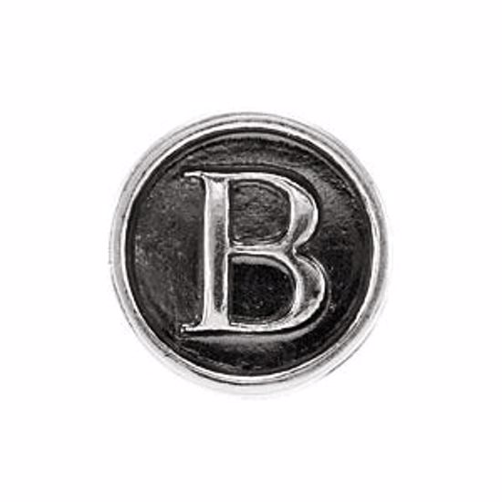 24973:105:P Sterling Silver 10.6mm Letter 
"B" Alpha Cylinder Bead