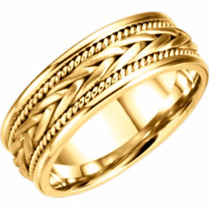 50635:40068:P 14kt Yellow 6.75mm Hand-Woven Band Size 7.5