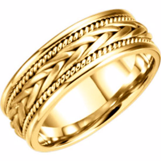50635:40068:P 14kt Yellow 6.75mm Hand-Woven Band Size 7.5