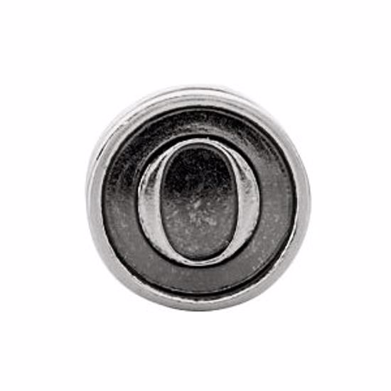 24973:133:P Sterling Silver 10.6mm Letter 
"O" Alpha Cylinder Bead
