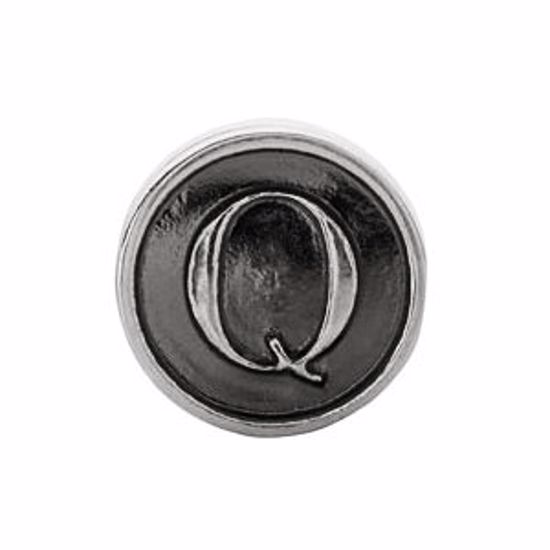 24973:141:P Sterling Silver 10.6mm Letter 
"Q" Alpha Cylinder Bead