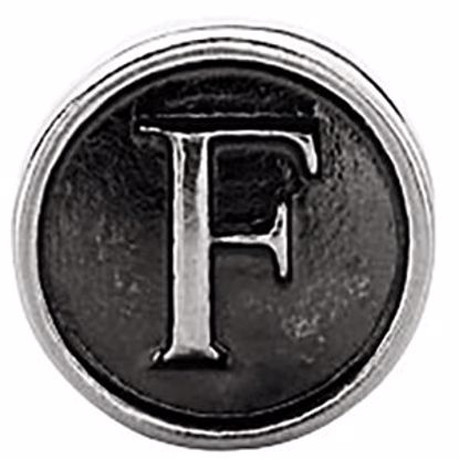 24973:147:P Sterling Silver 10.6mm Letter 
"F" Alpha Cylinder Bead