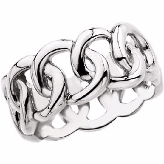 5217:6441:P 14kt X1 White 9.5mm Link Design Band