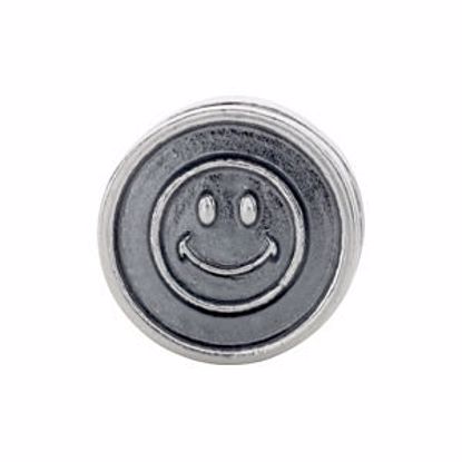 28005:101:P Sterling Silver 10.25x7mm Smiley Face Cylinder Bead