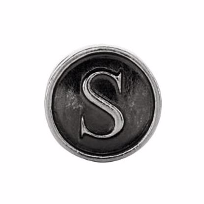 24973:159:P Sterling Silver 10.6mm Letter 
"S" Alpha Cylinder Bead