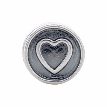 28004:101:P Sterling Silver 10.5x7.25mm Heart Cylinder Bead
