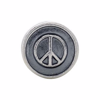 28006:101:P Sterling Silver 10.5x7mm Peace Sign Cylinder Bead