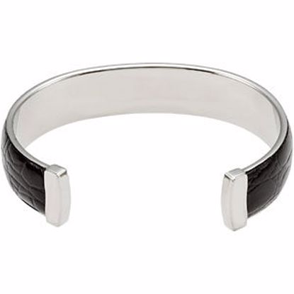 B339:101:P Amalfi® Stainless Steel & Leather Cuff Bracelet