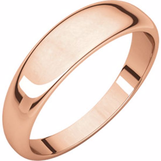 HRT6:1992:P 14kt Rose 5mm Half Round Tapered Band