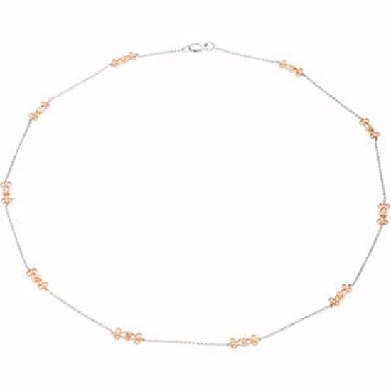 67875:102:P 14kt White & Rose 1/6 CTW Diamond 18" Necklace