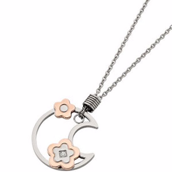 P8024:101:P Immerse Plated Stainless Steel Crescent Pendant 