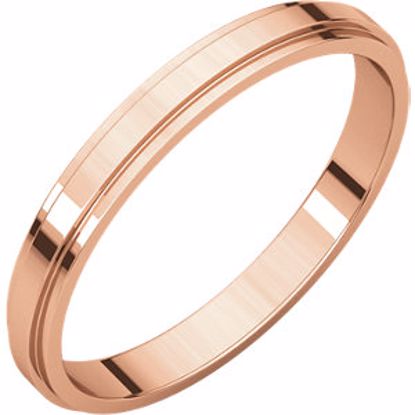 FE6.5:138630:P 14kt Rose 2.5mm Flat Edge Band