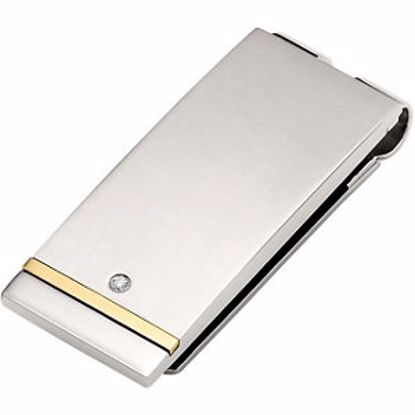 MC843:101:P Stainless Steel Money Clip with Gold Plate 
