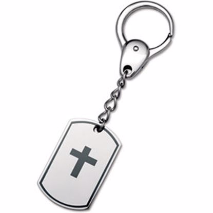 KR827:101:P Stainless Steel Key Ring with Cross