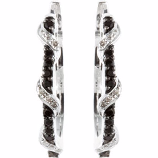 68006:101:P Black Spinel & Diamond Earrings