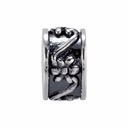 28130:101:P Sterling Silver 10.1x6.4mm Daisy Bead