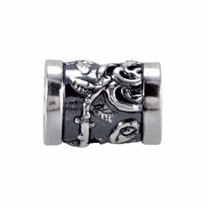 28131:101:P Sterling Silver 10.3x7.5mm Rose Vine Bead