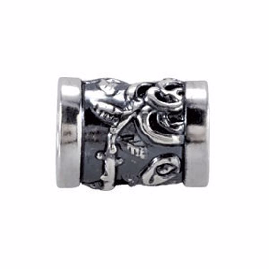 28131:101:P Sterling Silver 10.3x7.5mm Rose Vine Bead