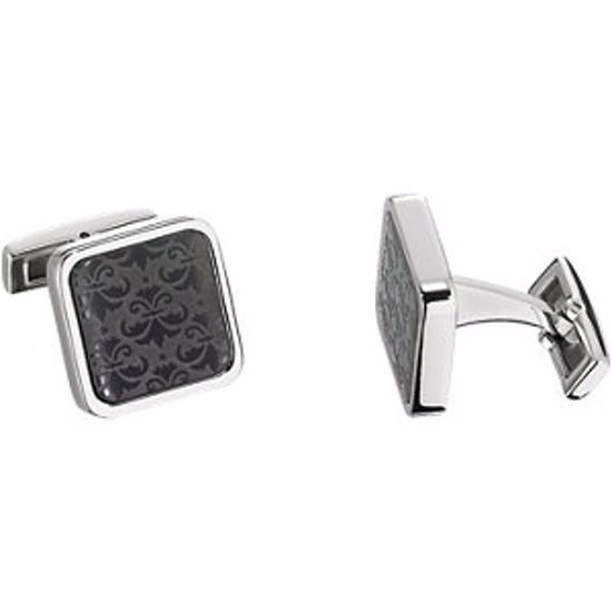 L931:101:P Stainless Steel Fleur-de-lis Cuff Links
