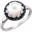 68085:101:P Freshwater Cultured Pearl & Diamond Ring