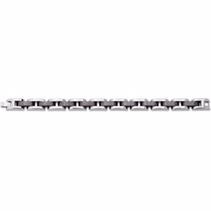 B407:201:P 11.0mm Black Immerse Plated Link Style Stainless Steel 8.5" Bracelet 